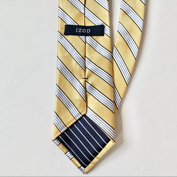 Men’s Yellow Blue Striped Nautical Tie - Picture 4 of 8